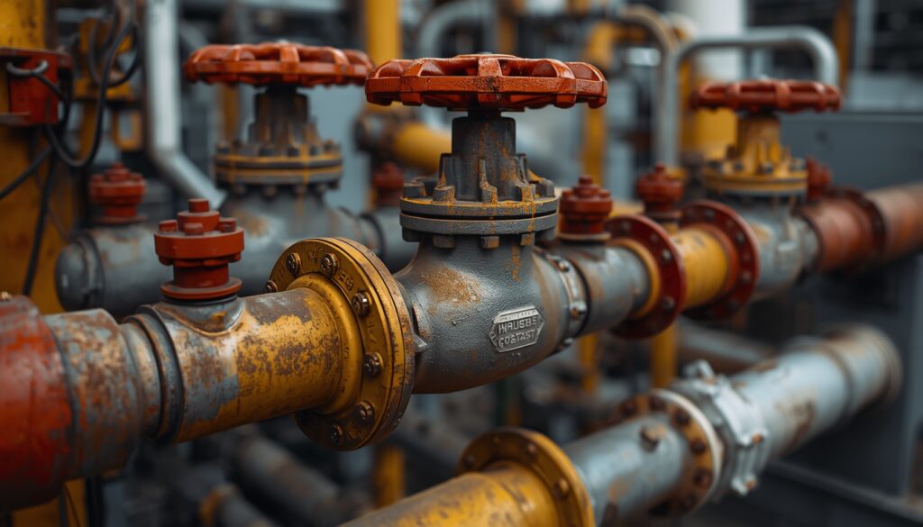 PTFE lined industrial valve used in corrosive chemical processing application