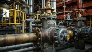 Industrial valves used in oil and gas pipeline systems with high-pressure flow control equipment