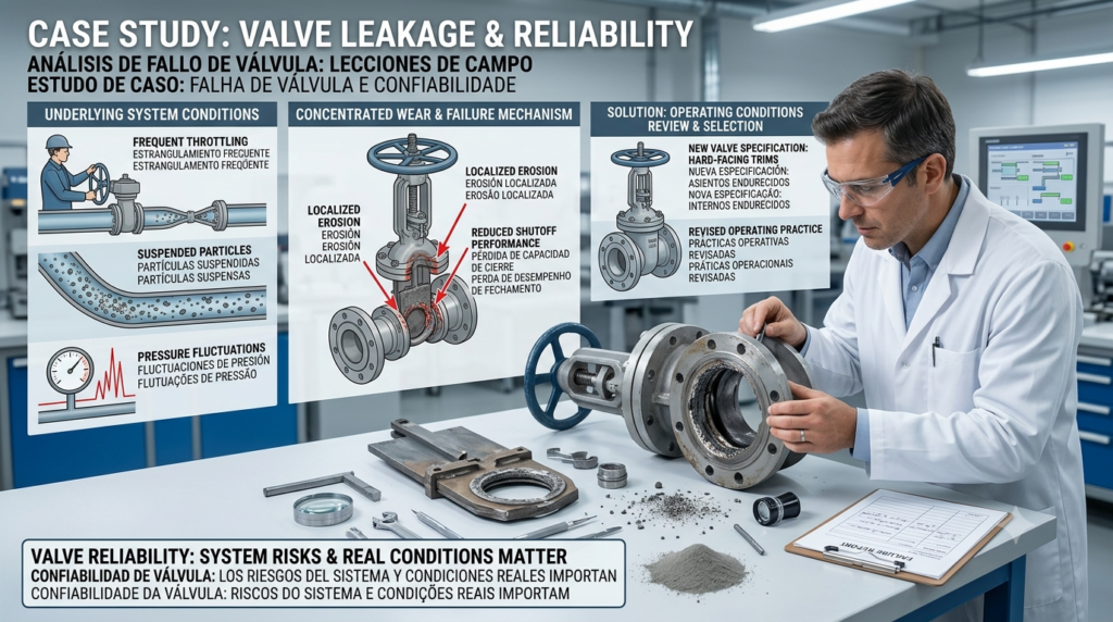 Industrial valve failure analysis showing internal damage and hidden piping system risks
