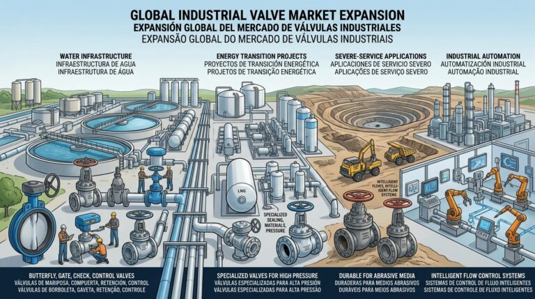 Industrial valve market growth in water, LNG, hydrogen, mining and automation