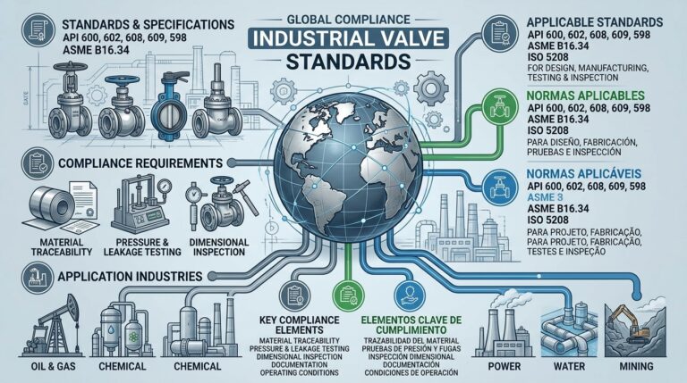 Industrial valve standards for design testing and global compliance