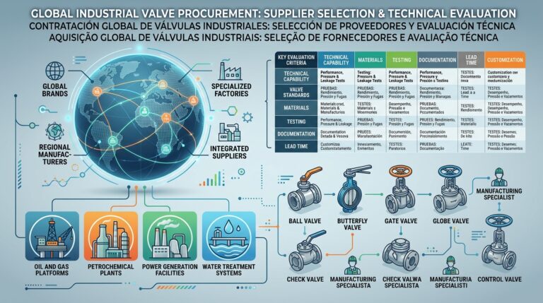 The **valve industry competitive landscape** is more fragmented than many procurement teams first expect. Global brands remain influential in oil and gas, petrochemical, power, mining, water treatment and other process industries, but they represent only one part of the market. Alongside them are regional manufacturers, specialized valve producers, OEM factories and industrial valve suppliers capable of serving project-specific requirements. For buyers, this means supplier selection is increasingly less about finding the largest name and more about identifying the right combination of technical capability, manufacturing control, documentation, lead time and commercial flexibility. ### Why the Industrial Valve Market Remains Fragmented Industrial valves cover a wide range of applications, from standard ball, butterfly, gate, globe and check valves to control valves, knife gate valves and engineered products for demanding operating conditions. No single manufacturer is equally competitive across every valve type, material, pressure class and industry. This naturally creates room for specialized manufacturers and integrated valve suppliers. A factory that is highly competitive in butterfly valves, for example, may not offer the same strength in severe-service ball valves or large engineered gate valves. For procurement teams, understanding these differences can be more useful than comparing suppliers only by company size or quoted price. ### What Separates Competitive Valve Suppliers Price remains important in **industrial valve procurement**, but technical compliance increasingly determines whether a quotation is genuinely competitive. Buyers should examine materials, pressure-temperature ratings, dimensions, testing procedures, traceability and applicable standards before comparing final costs. ASME B16.34, for example, addresses pressure-temperature ratings, materials, dimensions, testing and marking for industrial valves, while API maintains specifications and standards covering numerous valve categories and inspection requirements. Documentation is another important dividing line. Material certificates, inspection records, pressure-test reports, drawings and manufacturing documentation can matter almost as much as the valve itself, particularly for EPC, energy and infrastructure projects. A low quotation becomes far less attractive when technical deviations or missing documentation appear after an order has been placed. ### Procurement Is Moving Beyond the Traditional Supplier List Another change in the **industrial valve market** is the way buyers discover suppliers. Procurement teams can now compare manufacturers across countries much earlier in the sourcing process, while search engines and AI-assisted research make specialized suppliers easier to identify. This gives capable Chinese valve manufacturers and integrated sourcing providers greater access to international projects, especially when they can combine competitive manufacturing with clear technical communication, OEM/ODM capability and third-party inspection. For buyers, the practical approach is to compare suppliers according to the actual application rather than relying on a fixed hierarchy of brands. Valve type, service conditions, standards, materials, testing, documentation, delivery and lifecycle requirements should shape the shortlist. Our [Market Insights](https://sinovalvehub.com/category/blog-a/market-insights/) section examines these sourcing and procurement issues in greater detail. Buyers reviewing technical requirements can also consult the [American Petroleum Institute](https://www.api.org/products-and-services/standards) for information on industry standards and valve specifications.